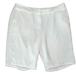 Eileen Fisher White Tapered Shorts Tencel Size Medium Bermuda Photo 2