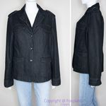Attention NWOT women's black jean jacket with epaulette, size 14 Photo 1