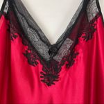 Oscar de la Renta  Red Satin Maxi Slip Dress Sz Medium Lace Mesh Sexy Photo 5