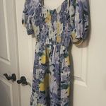 ODDY Boutique Lilac Blooms Smocked Puff Sleeve Dress Size Small Purple Photo 4