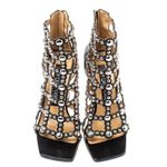 Sergio Rossi Black Leather Embellished Cut Out Sandals Photo 2