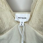 Heyson NEW w/ Tags Cream Ribbed Knit and Lace Deep V Photo 3