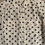 J.Crew  Black and White Polka Dot Silk Shirt Photo 5