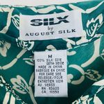 August Silk Y2K Silx forest green & white floral print silk slip dress. Medium Photo 3