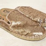 Circus by Sam Edelman  Size 8.5 Gold Reverse Sequin Slip on Mule Slide Open Back Photo 3
