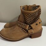 Musse & Cloud  Tan Studded Leather Anouka Boot Harness Size 8 Photo 2