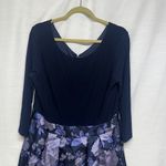 Elle  Navy and Lavender Floral Long Sleeve Dress Photo 2