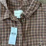 American Eagle  Outfitters Brown Plaid Button-Up Shirt Photo 2