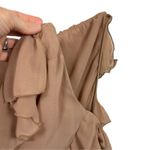 Know.One.Cares Strapless Ruffle Maxi Dress Nude High Slit Wedding Boho Fairy L Size L Photo 5