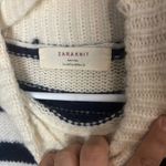 ZARA  women’s Classic nVy blue and White‎ Striped Turtleneck Sweater size M Photo 2