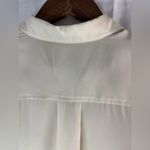 Maison Jules  M Workwear Pocketed Button Down Cream Long Sleeved Blouse Top Photo 6