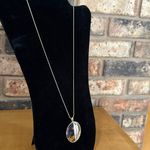 Gold tone long tortoise shell Pendant Necklace 32” Photo 3