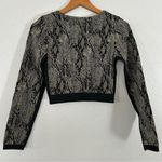 Fabletics Black Gold Kamila Seamless Crop Top Athletic Workout Medium Activewear Photo 4