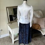 Gunne Sax Vtg 80’s Gunnies cream satin sheer lace Victorian button down feminine blouse M Photo 7