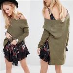 Free People  Kate Thermal Long Sleeved Top: Olive Army Camo Green Photo 1