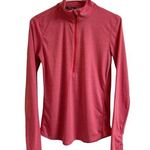 Under Armour RUN Half Zip Lightweight Pullover Women S Pink White Stripe Workout Photo 0