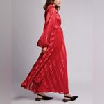 Alexis  Salomo V-neck Geo Striped Pleated Maxi Dress Photo 1