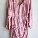 Free People Free-est The Only One Mini Dress Solid Pink Ruched Cotton Sz XS Photo 2