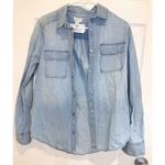 Caslon  Denim‎ Western Shirt Chambray Button Down Long Sleeve Top XS Photo 2