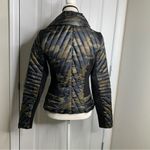 Blanc Noir motion panel camo camouflage down hooded‎ puffer jacket size small Green Photo 4