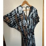 Tiare Hawaii  Eden Tie Dyed Boho Dress Large Blue Brown Photo 1