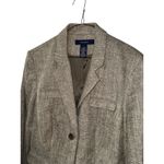 Jones Wear Women’s Blazer 14 Linen Cotton Tan Herringbone Lined Career Jacket Photo 1