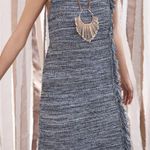 Anthropologie Holding Horses  dress XS New sleeveless blue fringe knit GORGEOUS Photo 0
