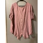 Blu Pepper Perch By Purple/Mauve Scoop Neck Tie Sleeves Button Down Back 3X Photo 1