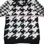 Sandro Houndstooth Sweater Black White Chunky Knit Oversized Women Medium Wool Photo 4