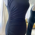 A New Day  Womens Black Tank Dress Ruched Side Asymmetrical Hem size xs Photo 3