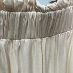 Rose Velvet Strapless Jumpsuit Womens Small Cream‎ Rayon Neutral Soft Cargo Photo 5