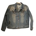 Sundance  Floral Embroidered Denim Jacket Size XXL Photo 1