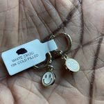 18K Gold Filled White Smiley Emoji Dainty Earrings Photo 3