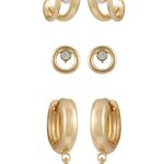 Vince Camuto NWT Gold Crystal Earring Set Photo 2