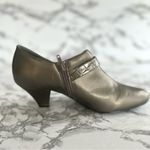 Easy Street  Booties Pewter Faux Leather Snake Embossed Strap 7.5 Shootie Chic Photo 9
