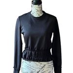 ZARA WB collection Black goth rodeo Pullover Cinched Waist Cropped Grunge S Photo 0