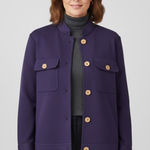 Liz Claiborne  Knit Jacket Womens Small Purple Large Button Front Business Chic Photo 0