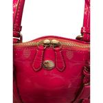 Coach Peyton Link C Embossed Patentā Leather Domed 32583 Raspberry Handbag Photo 2