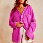 CP Shades  x Free People Pink Corduroy Top S Photo 0