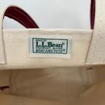 LL Bean Small Boat and Tote Bag Open Canvas Burgundy Monogrammed DHM EUC READ Red Photo 2