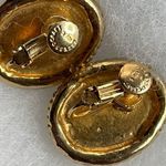 Vintage Accessocraft NYC Coat of arms clip earrings Gold Photo 2