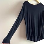 Vince . Cashmere Blend Drop Shoulder Long Sleeve‎ Knit Top in Black, Size XS Photo 6