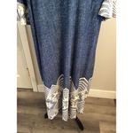 Ellen Wever Midi Dress Plus size 2x Soft Denim Color Lace Print Blue Photo 1