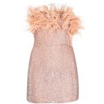 Retrofête Retrofete Torin Feather Sequin Strapless Mini Dress Dusty Peach Pink Photo 5