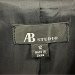AB Studio  Black Silver Accent 2 Button Front Button Cuff Blazer Jacket Womens 12 Photo 7