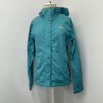 The North Face Size XS Aqua Turquoise Waterproof Hooded Lightweight Rain Jacket Photo 1