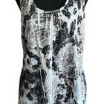 One World  Womens Black & White Crochet Sleeveless Tank Top Medium Photo 0