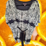 Dana Buchman  Black and White‎ Geometric Shaped Blouse Size L Photo 0