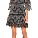 Alexis  Karina Dress Black White Embroidered Lace Mini Cocktail Party Size XS Photo 0