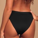 Lulus Lulu’s Black Half Cover High Waist Bikini Swim Suit Bottoms NEW L Photo 5